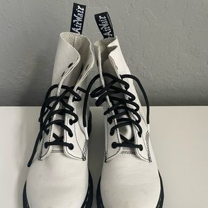 White Doc Martin Boots, Size 8.
